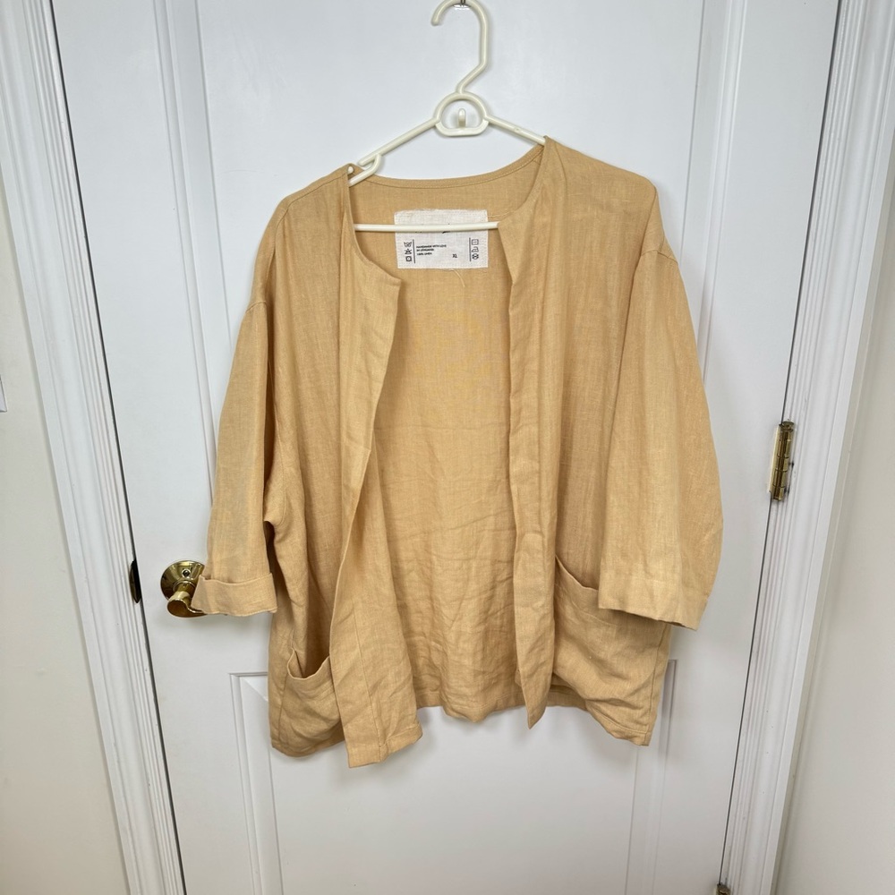 Amour Linen Open Jacket Relaxed Lagenlook Bohemian